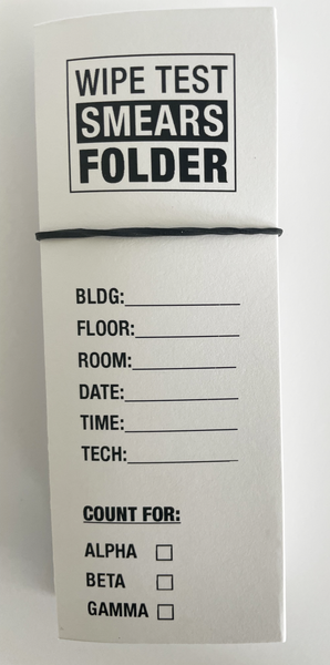 Wipe Test  Record Booklet with 1 inch Polyfoam Wipe Test
