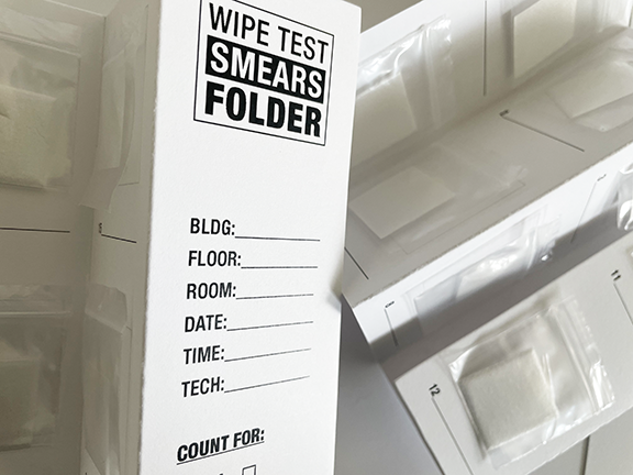 Wipe Test  Record Booklet with 1 inch Polyfoam Wipe Test